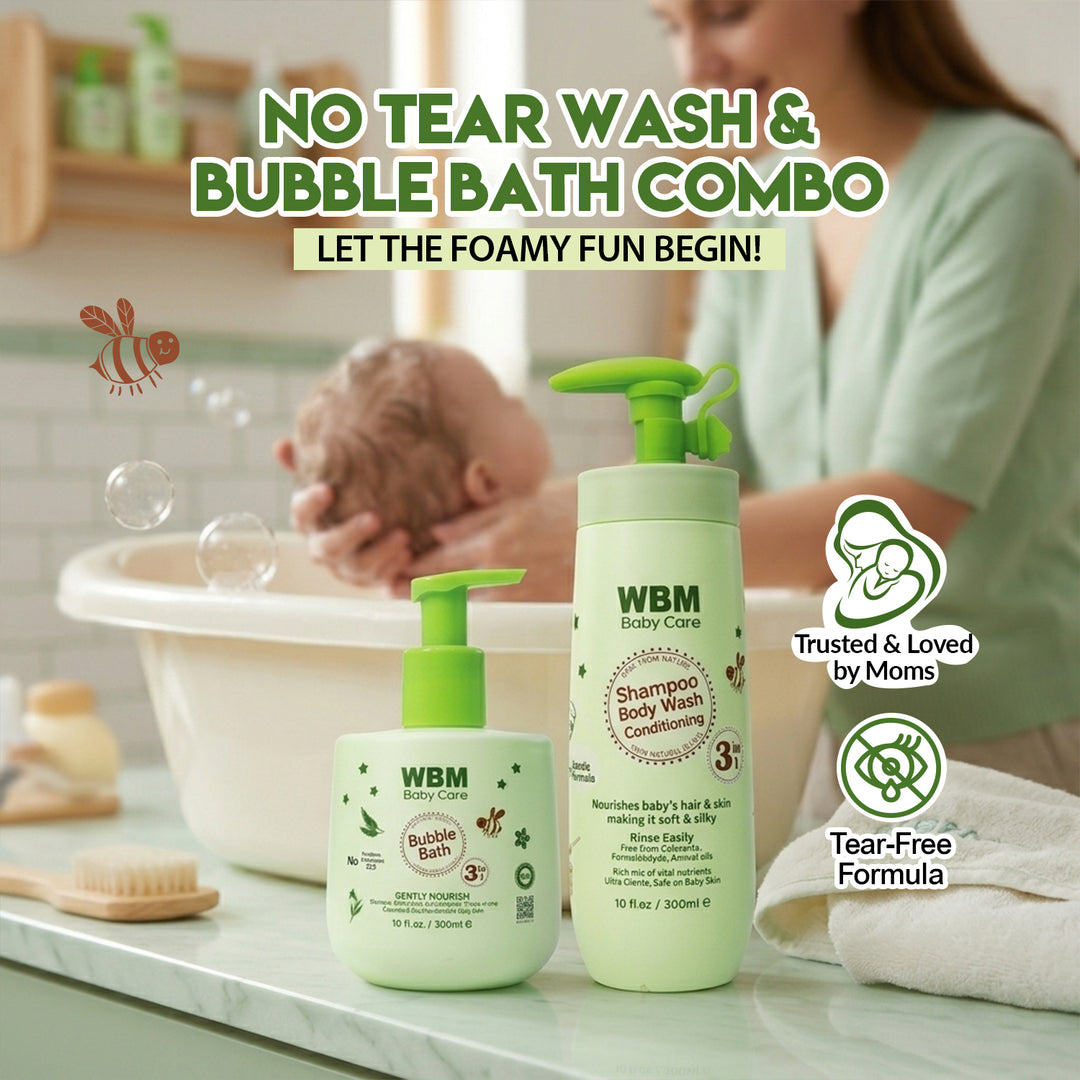 WBM Baby Bubble Bath Kit – No Tear Wash &amp; Bubble Bath Combo