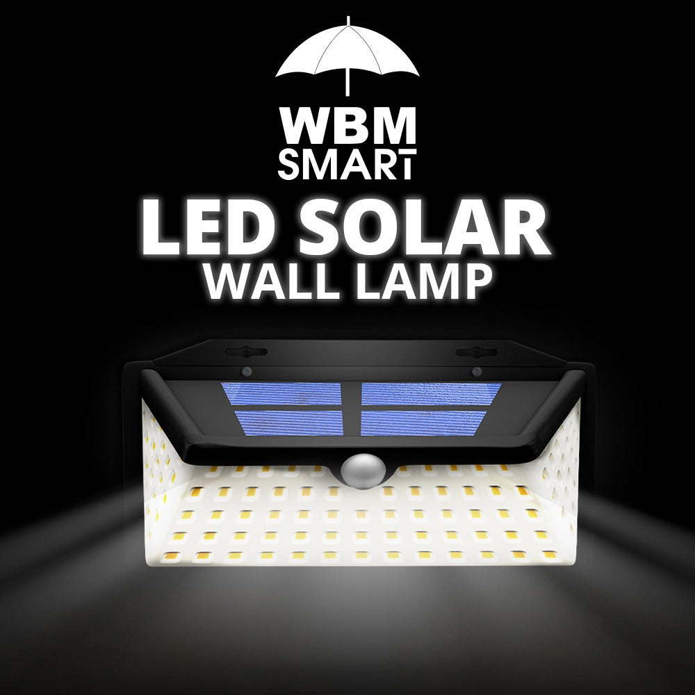 Outdoor Solar Wall Lights, 100 LED Solar Lights | 2 Pcs | WBM Smart