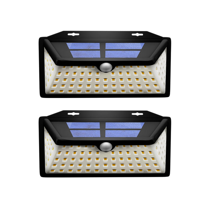 Outdoor Solar Wall Lights, 100 LED Solar Lights | 2 Pcs | WBM Smart