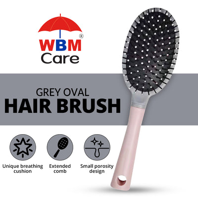 Grey Oval Hair Brush | WBM Care