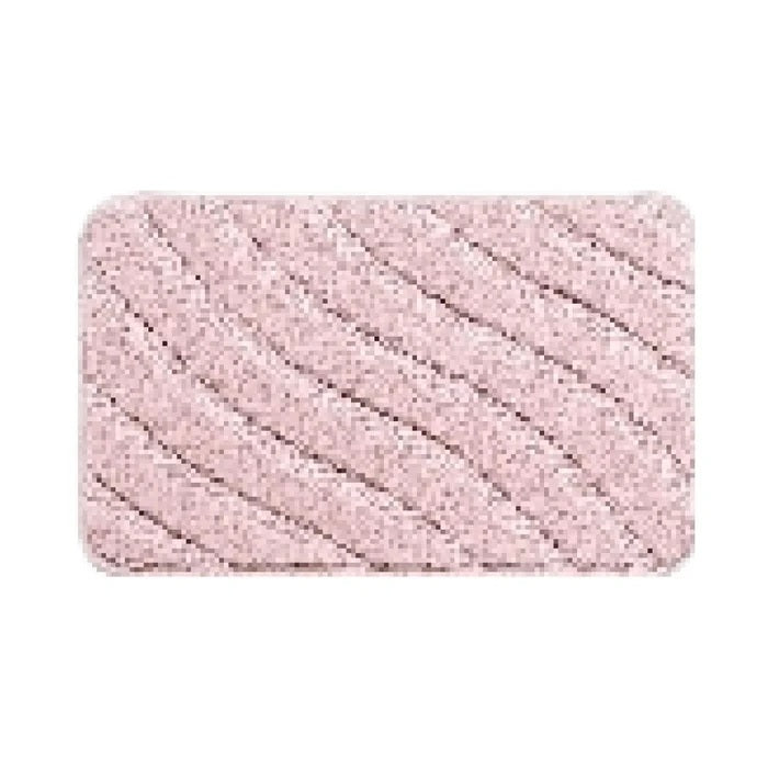Striped Tufted Floor Mat – Soft Pink Bedroom &amp; Living Room Rug | WBM MART