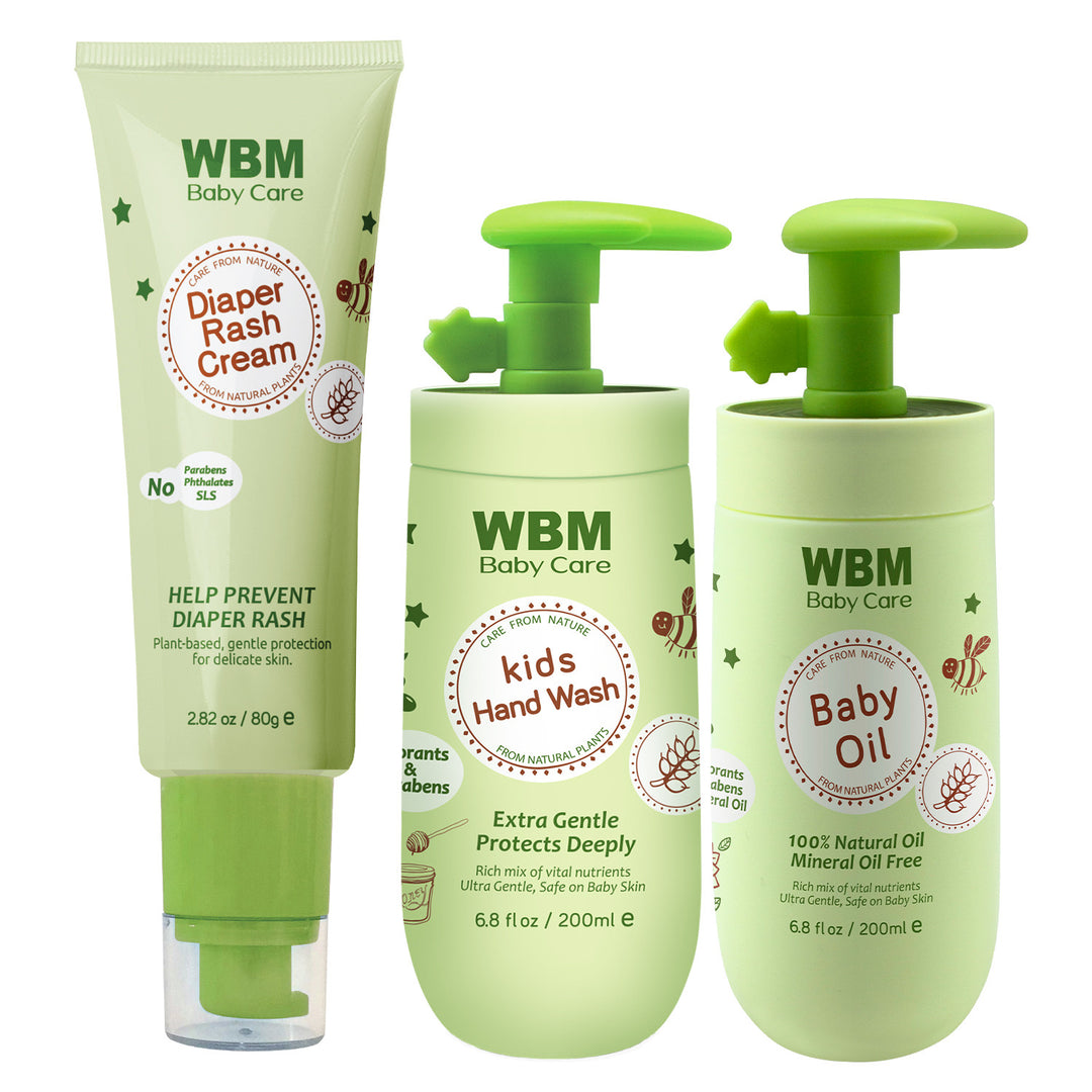 (Pack of 3) Baby Kit Set | Baby Oil, Diaper Rash Cream &amp; Baby Hand Wash | WBM Baby Care