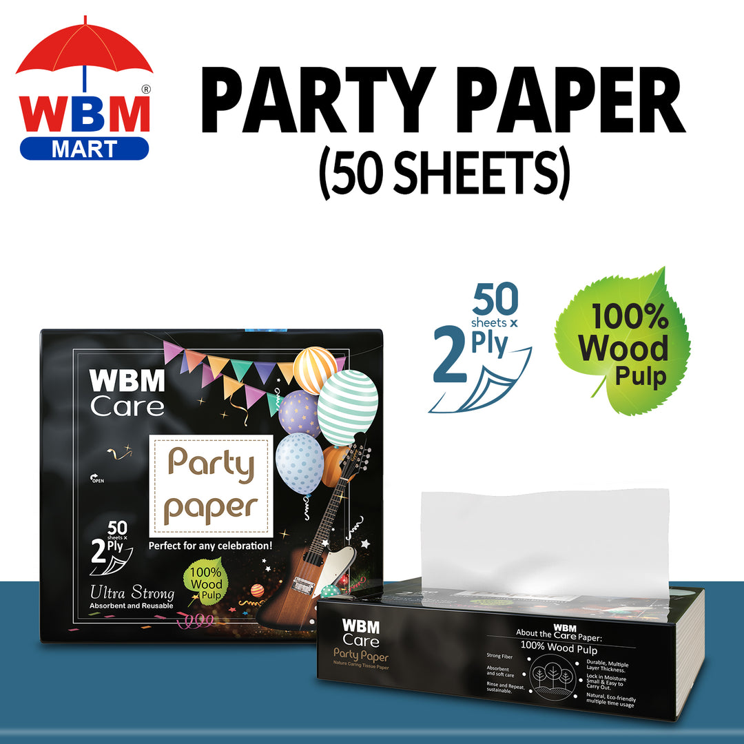 Party Paper (50 Sheets) - 2Ply | WBM Care