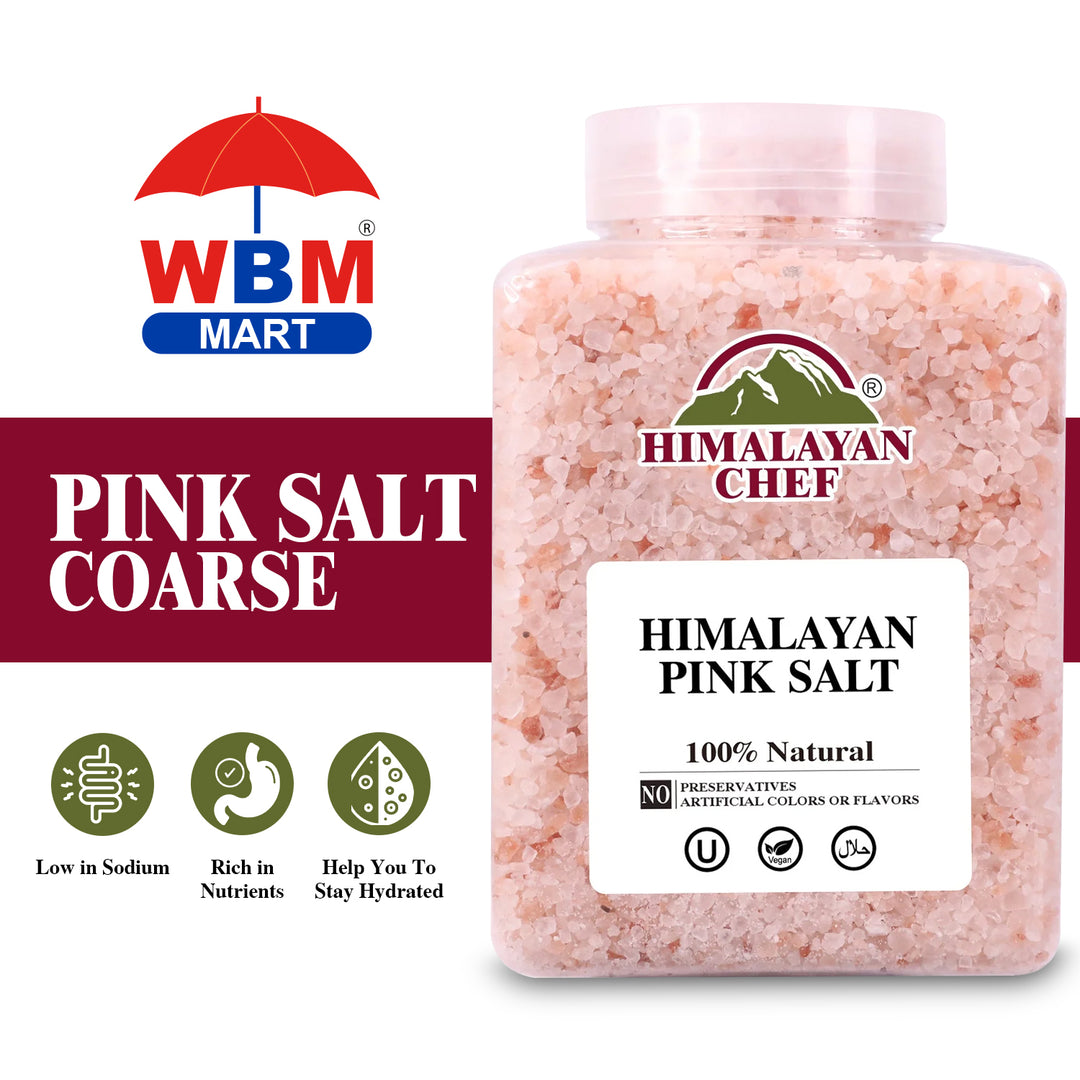 Pink Salt Coarse Large Plastic Jar - 5 lbs (2268g) | Himalayan Chef