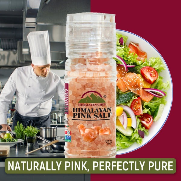 Pink Salt Coarse Small Glass Grinder - 0.26 lbs (120g) | Himalayan Chef