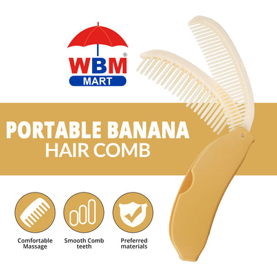 Portable Banana Hair Comb (Any Random Color) | WBM Care