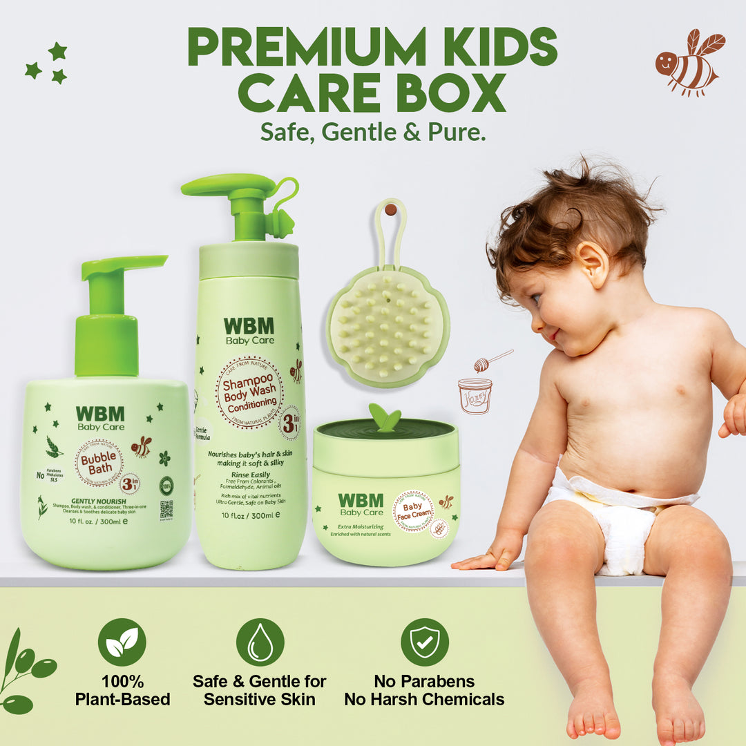 WBM Premium Kids Care Set – Bubble Bath, Wash &amp; Grooming Kit
