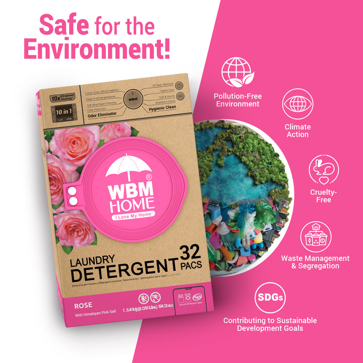 Laundry Pods (Rose) Box - 32 Pcs | WBM Home