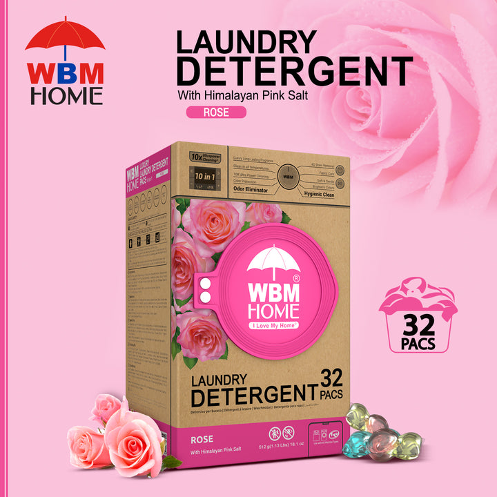 Laundry Pods (Rose) Box - 32 Pcs | WBM Home