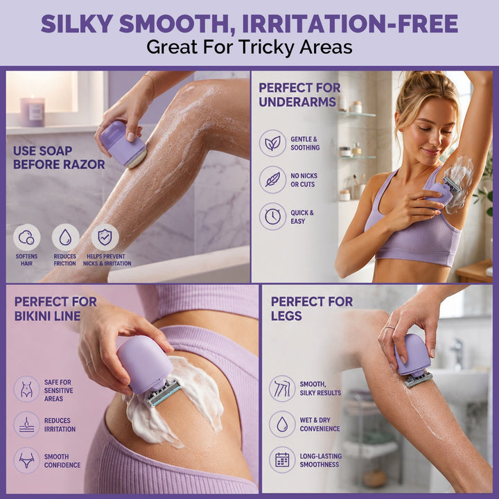All In One Portable Women Razor with Extra Refill &amp; Soap Bar (Any Random Color) | WBM Beauty