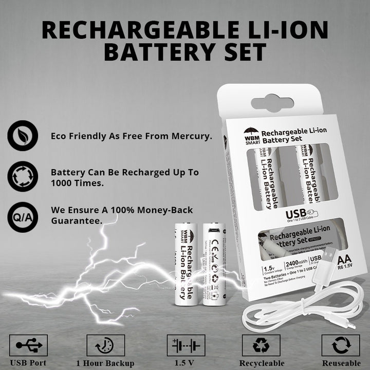 Rechargeable Li-ion Battery Set | WBM Smart