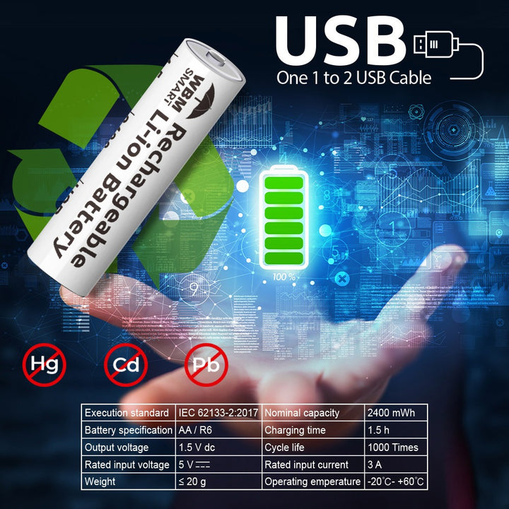 Rechargeable Li-ion Battery Set | WBM Smart