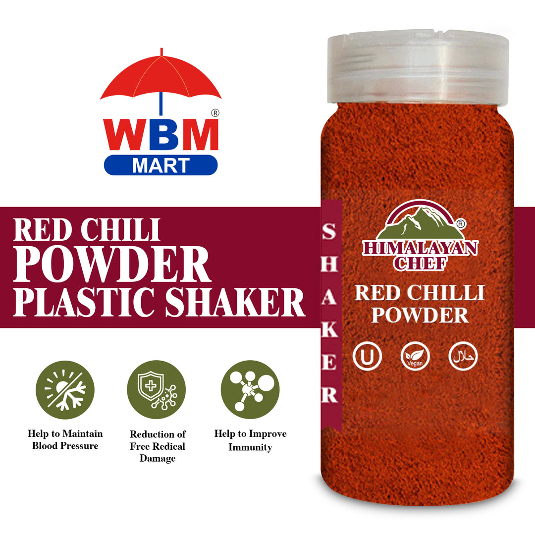 Red Chili Powder Plastic Shaker - 0.35 lbs (160g) | Himalayan Chef