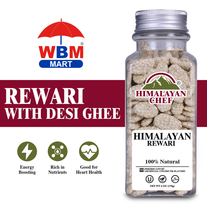 Rewari With Desi Ghee Square Jar - 0.37 lbs (170g) | Himalayan Chef
