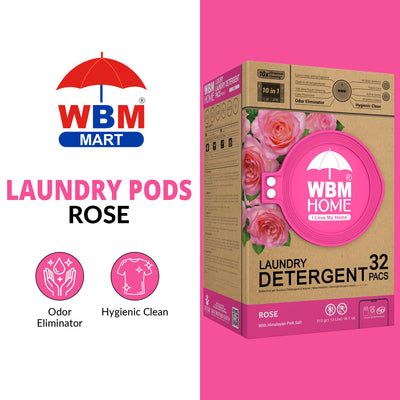 Laundry Pods (Rose) Box - 32 Pcs | WBM Home