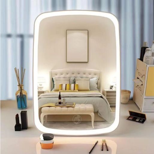 LED Makeup Mirror with Storage Stand | Vanity Cosmetic Mirror | WBM MART