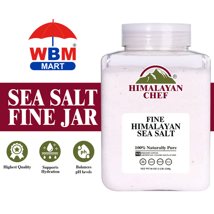 Sea Salt Fine Jar - 5 lbs (2268g) | Himalayan Chef