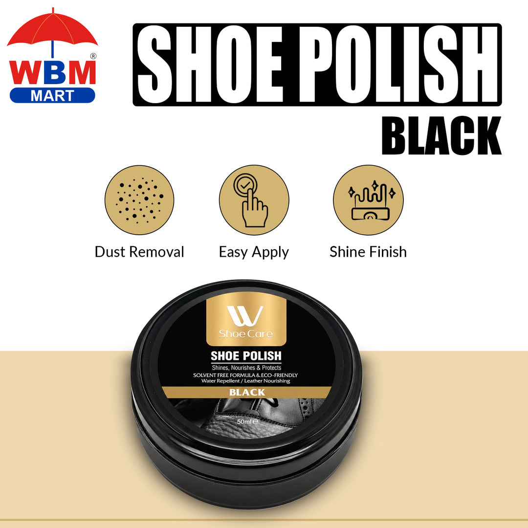 Shoe Polish Black | 50ml - WBM Shoe Care