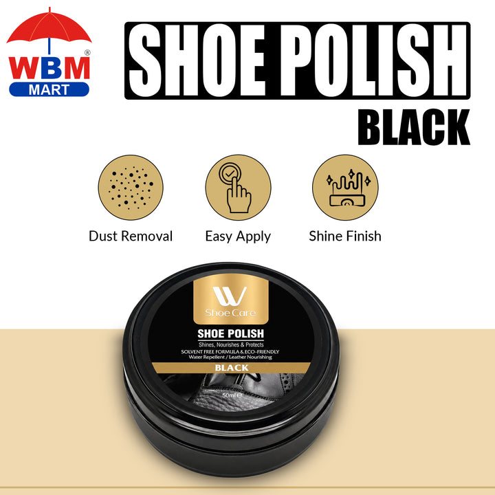 Shoe Polish Black | 50ml - WBM Shoe Care