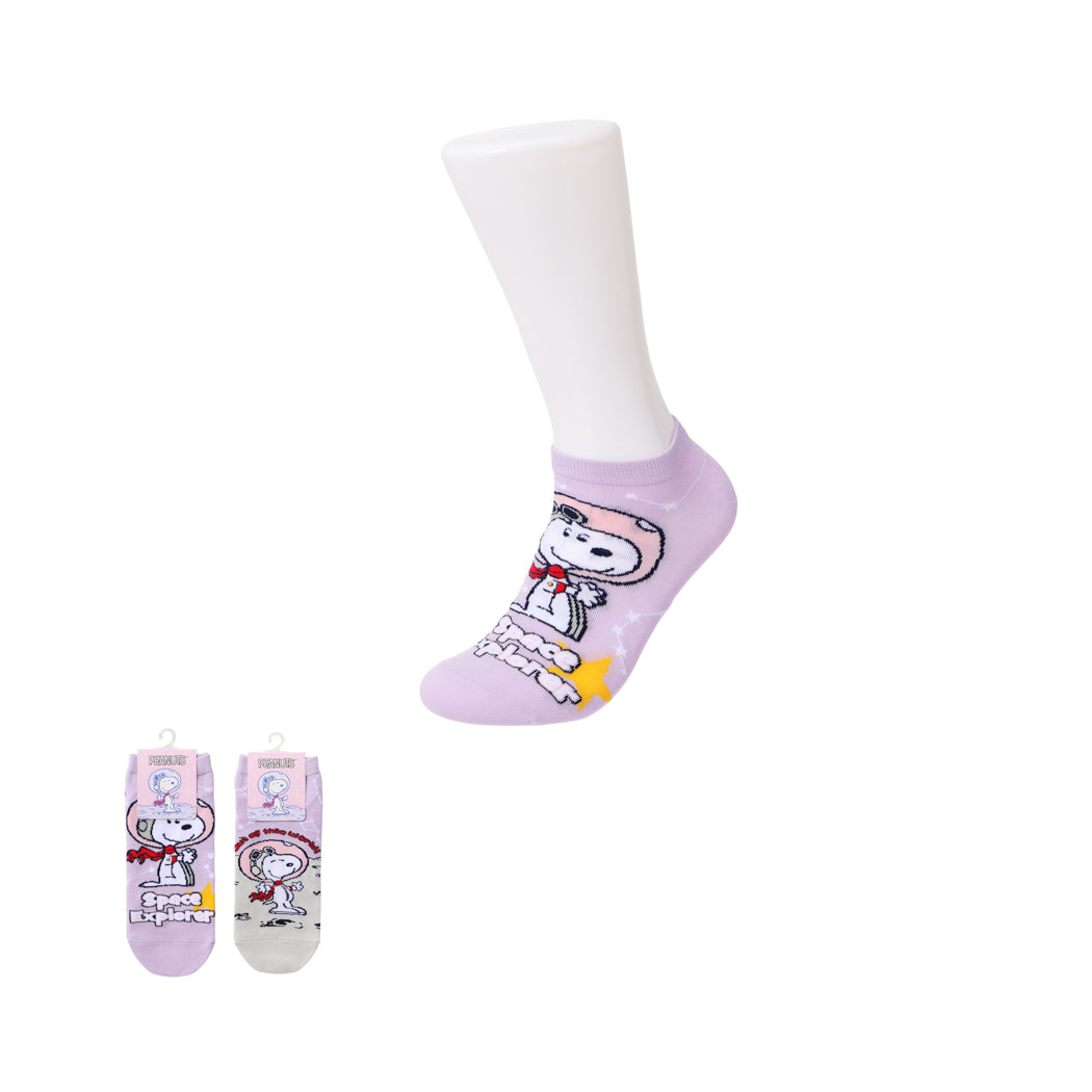 Snoopy Space Explorer Ankle Socks Purple | WBM MART