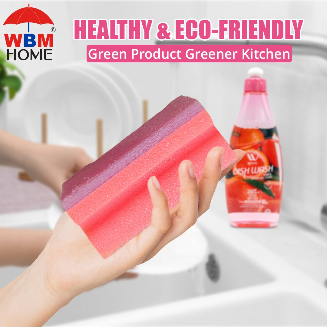 Heavy Duty Scrub Sponges Nail Saver - 2 Pcs (Any Random Color) | WBM Home