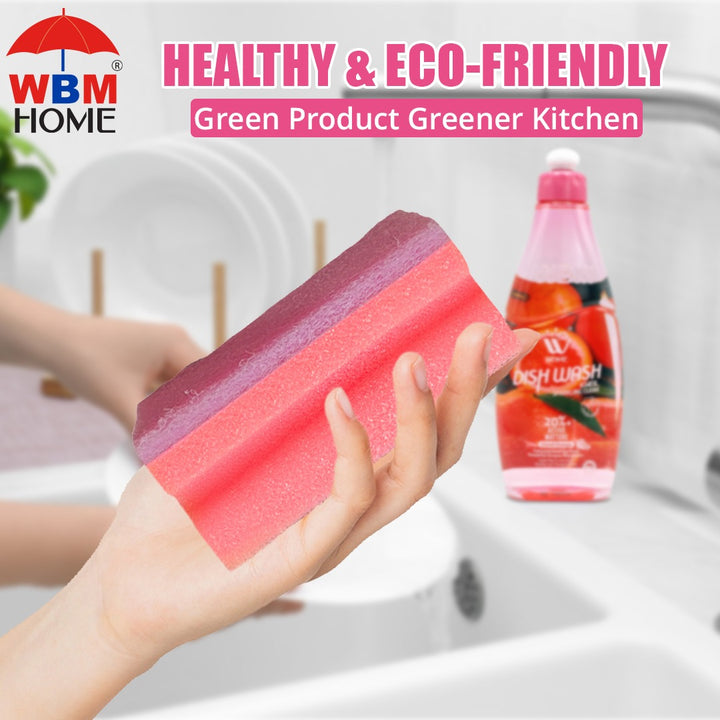 Heavy Duty Scrub Sponges Nail Saver - 2 Pcs (Any Random Color) | WBM Home