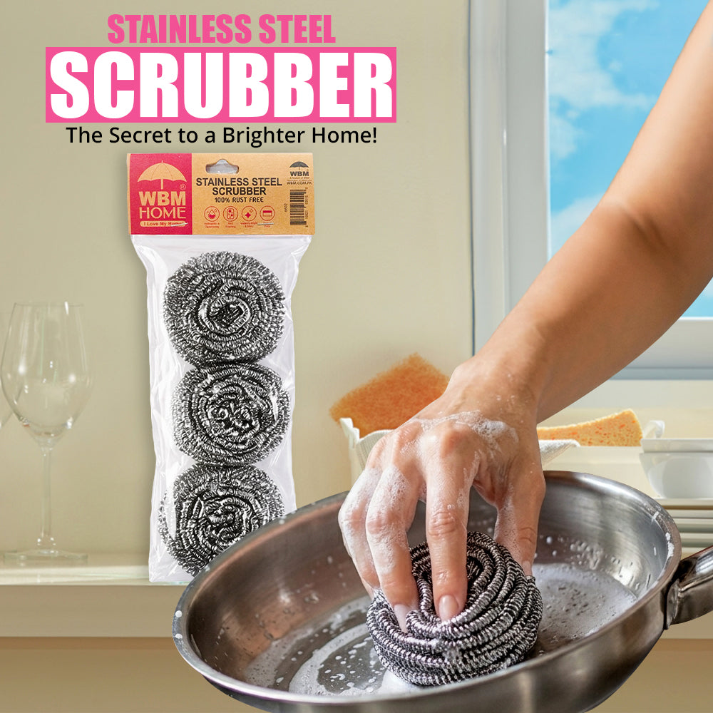 Stainless Steel Scourer - 3 Pcs (100% Rust Free) |  WBM Home