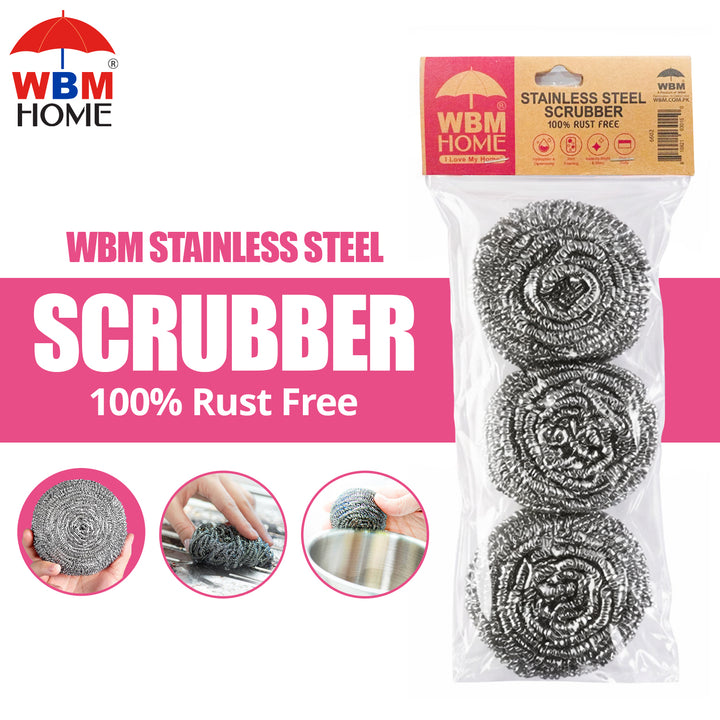 Stainless Steel Scourer - 3 Pcs (100% Rust Free) |  WBM Home