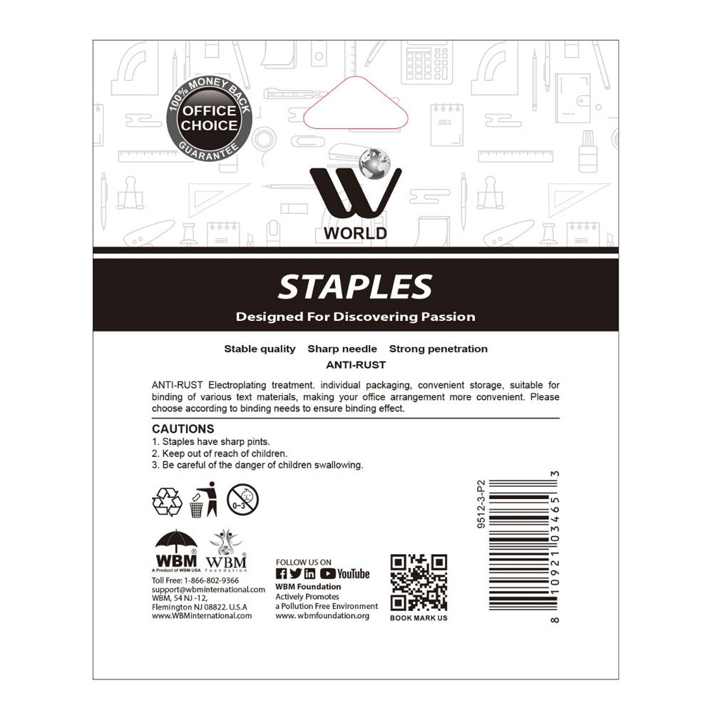 Staple 2 Boxes - 20 Sheets Per Pcs| WBM World