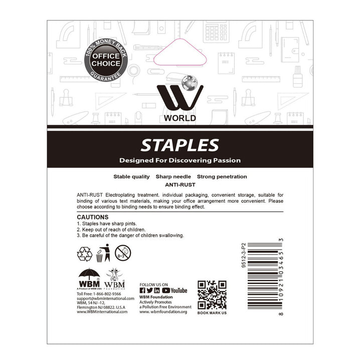 Staple 2 Boxes - 20 Sheets Per Pcs| WBM World