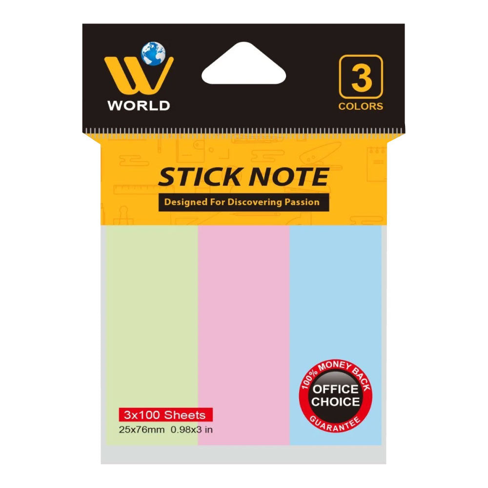 Sticky Note 3 Colors - 300 Sheets | WBM World