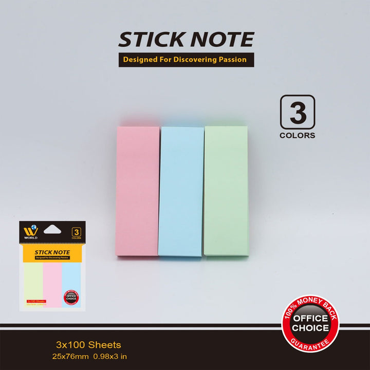 Sticky Note 3 Colors - 300 Sheets | WBM World
