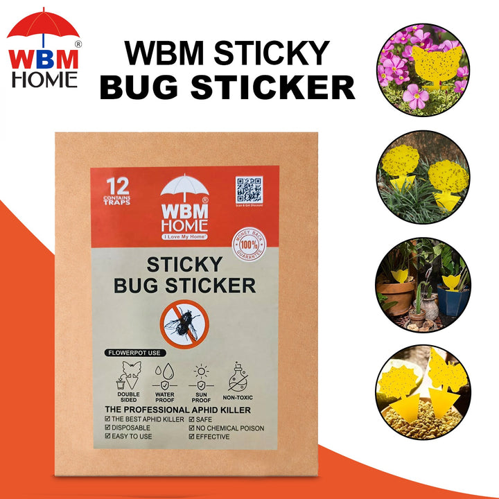 Sticky Bug Sticker - 12 Pcs | WBM Home