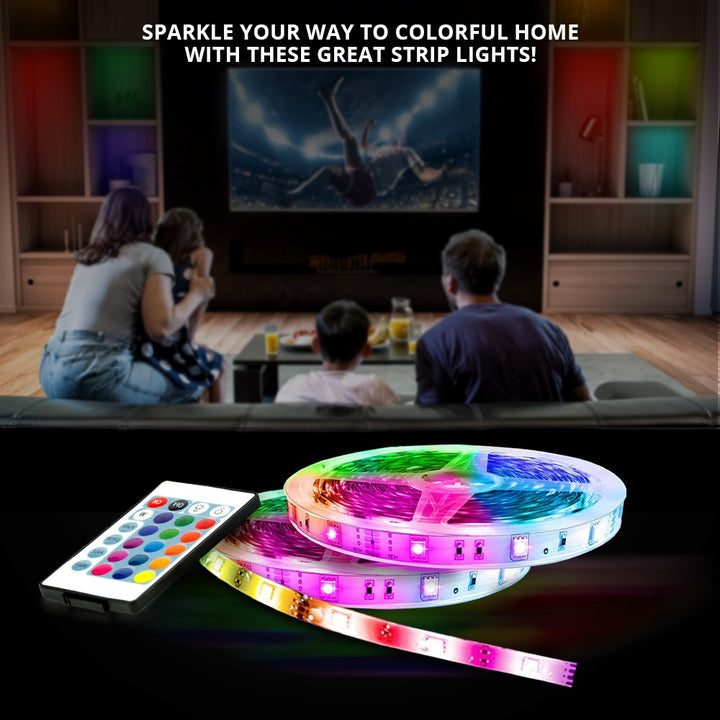 LED Strip Lights, Remote Control, 32.8 ft. | WBM Smart