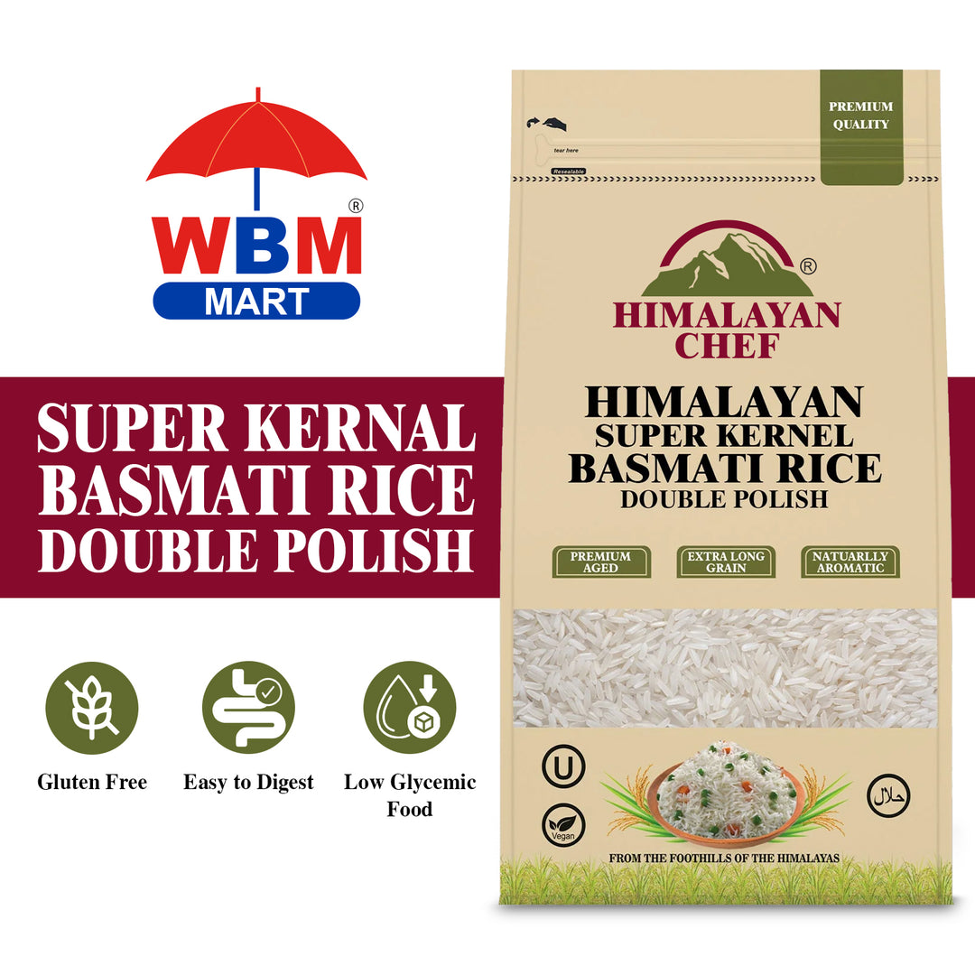 Super Kernal Basmati Rice - Double Polish - 2 lbs (908g) | Himalayan Chef