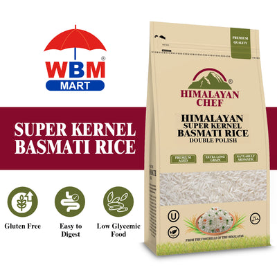 Super Kernel Basmati Rice Old - Double Polish - 10 lbs (4500g) | Himalayan Chef