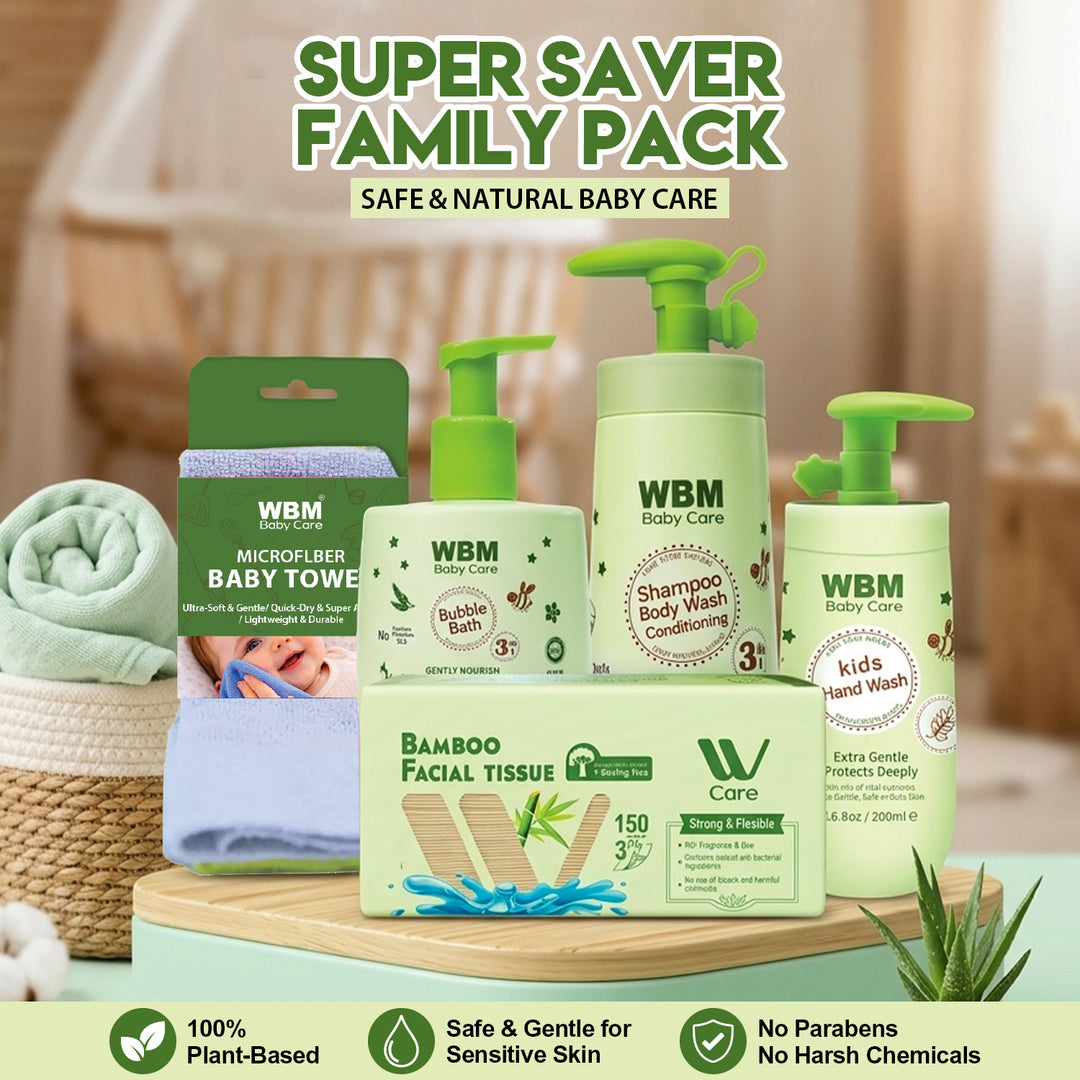 WBM Family Baby Care Pack – Wash, Bubble Bath &amp; Towel
