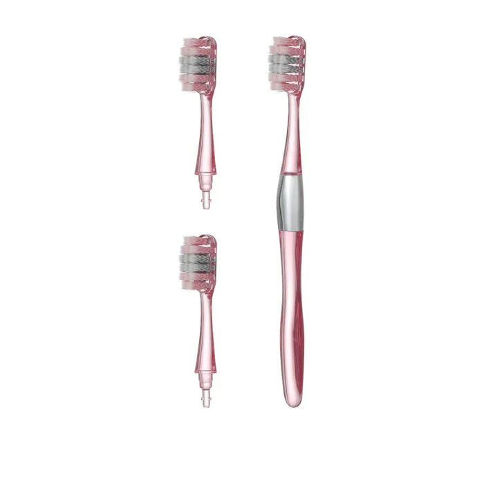 Toothbrush with Replaceable Heads Set – 1 Handle &amp; 3 Brush Heads | WBM MART