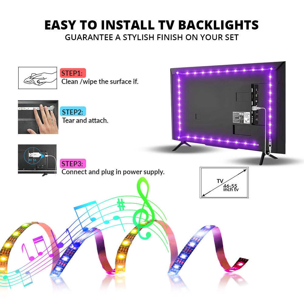 9.85 ft TV Backlight LED Strip Lights | WBM Smart