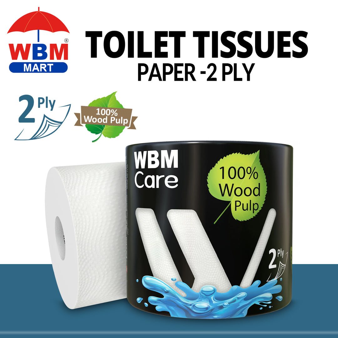 Toilet Tissues Paper 2 Ply - 300 Sheets - 100 g | WBM Care
