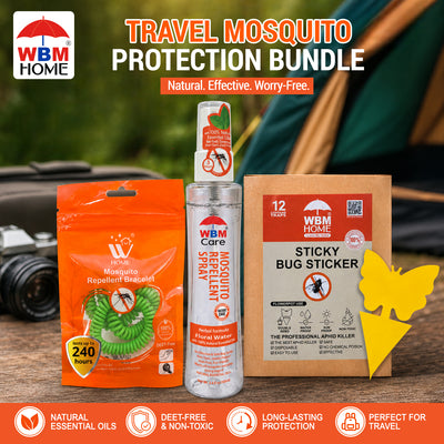 Portable Mosquito Protection Bundle – Spray, Bracelet & Bug Stickers | WBM  Mart