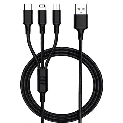 3-in-1 USB Metal Braided Charging Cable | WBM Smart
