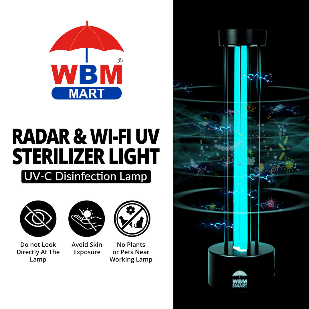 Radar &amp; Wi-Fi UV Sterilizer Light, UV-C Disinfection Lamp | WBM Smart
