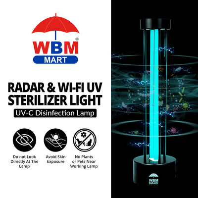 Radar & Wi-Fi UV Sterilizer Light, UV-C Disinfection Lamp | WBM Smart