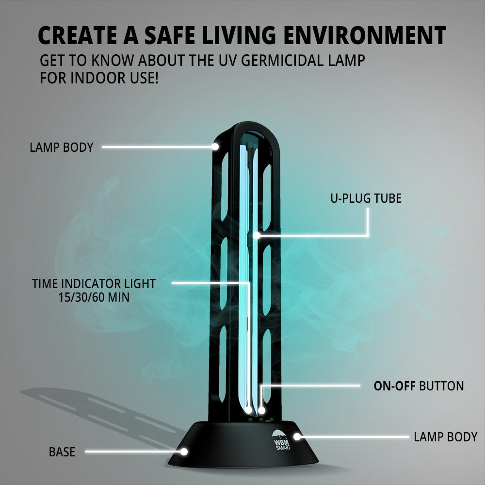 UV Sterilizer &amp; Disinfection Lamp - 40W UV Light | WBM Smart