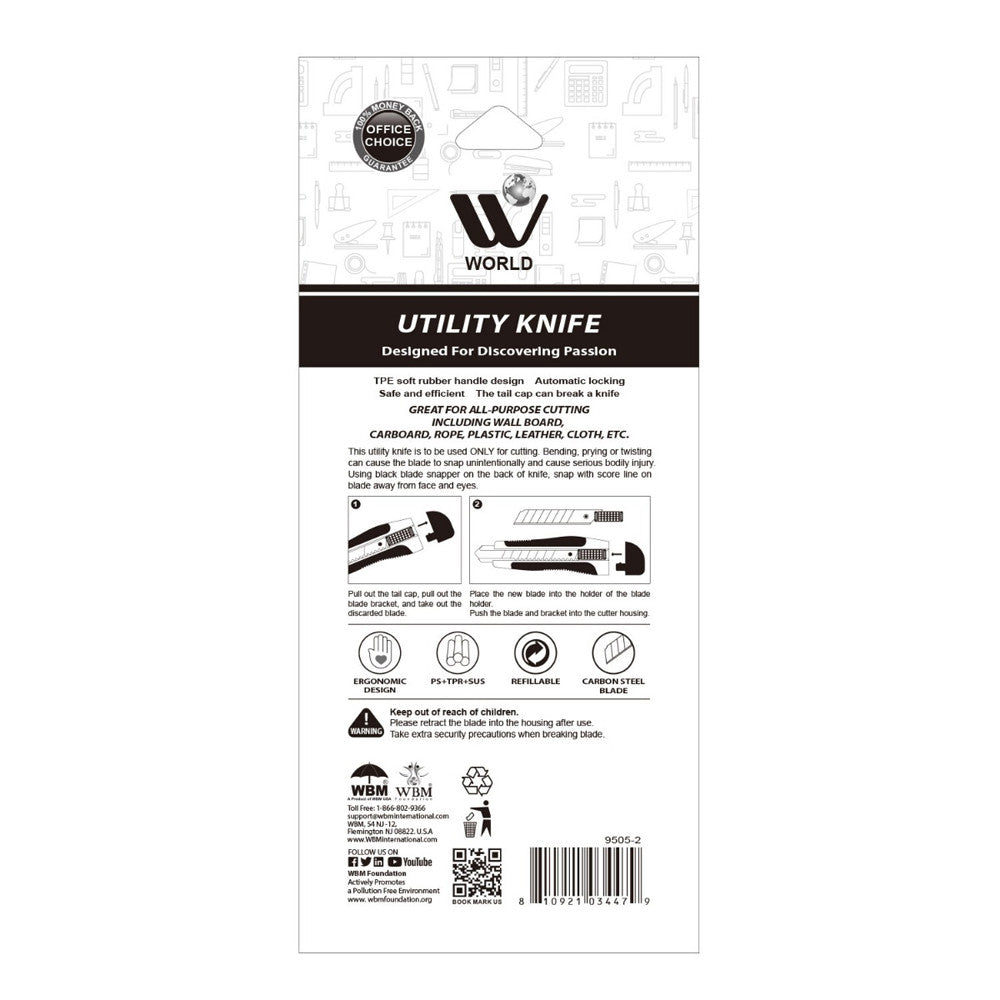 Utility Knife Sharp Carbon Steel Blade -1 Pcs | WBM World