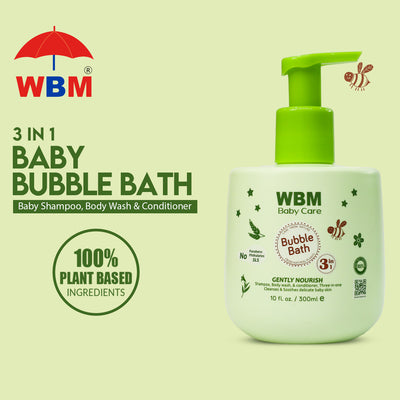 3 in 1 Baby Bubble Bath - 300 ml | WBM Baby Care