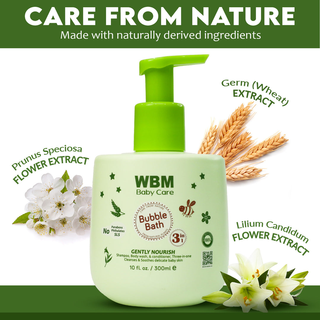 3 in 1 Baby Bubble Bath - 300 ml | WBM Baby Care