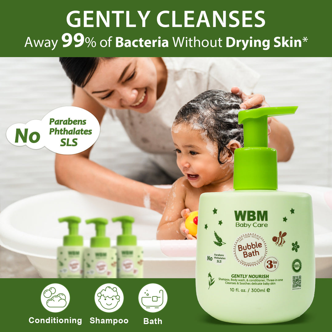 3 in 1 Baby Bubble Bath - 300 ml | WBM Baby Care