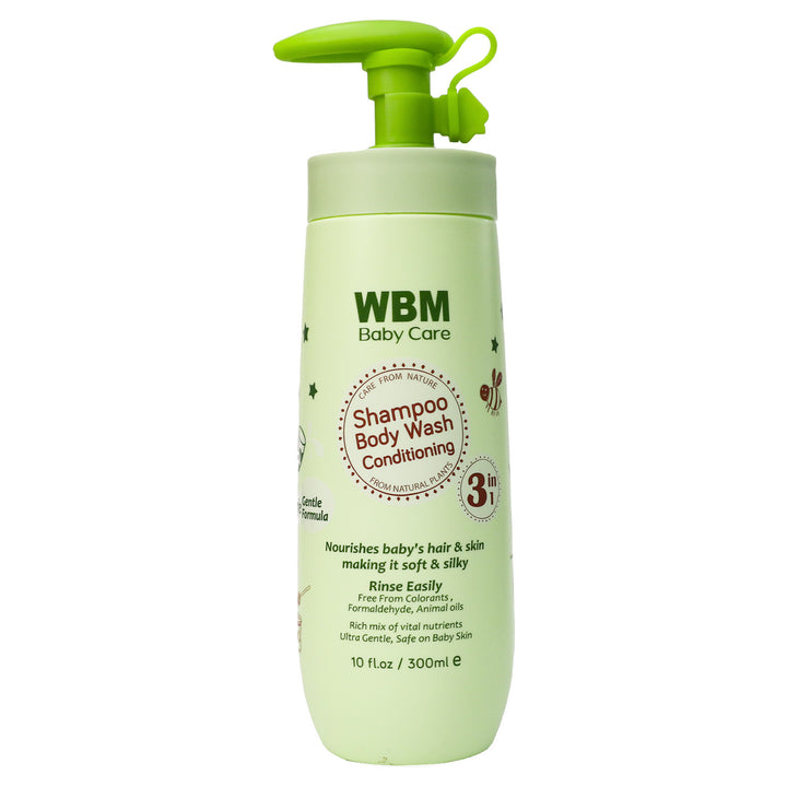 Baby 3-in-1 Baby Shampoo, Body Wash &amp; Conditioner - 300 ml | WBM Baby Care